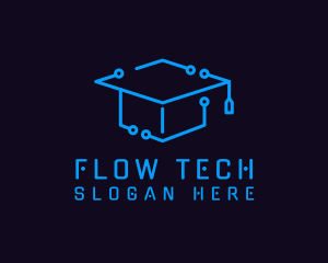 Tech Graduation Cap logo design