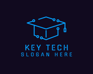 Tech Graduation Cap logo design