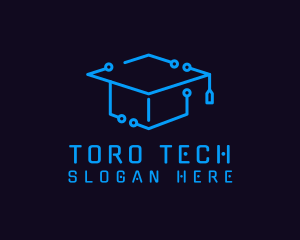 Tech Graduation Cap logo design