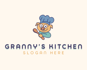 Cooking Chef Pig logo design