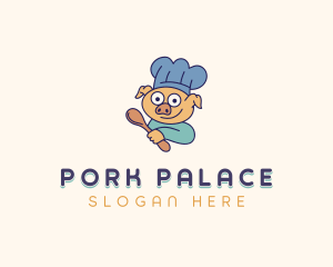 Cooking Chef Pig logo design