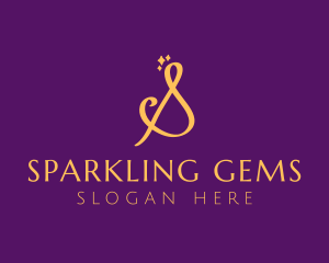 Gold Sparkle Letter S logo design