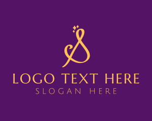 Shop - Gold Sparkle Letter S logo design