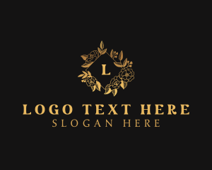 Golden - High End Floral Wedding Decor logo design