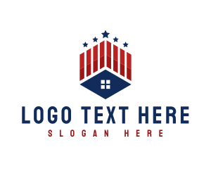 America - Patriotic Realty Home logo design