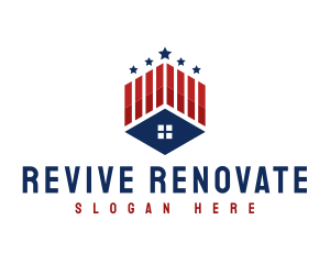 Patriotic Realty Home logo design