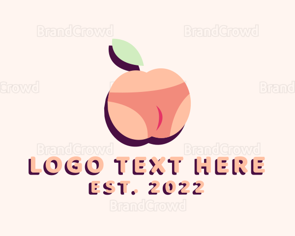 Peach Bikini Fruit Logo