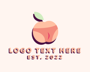Adult - Peach Bikini Fruit logo design