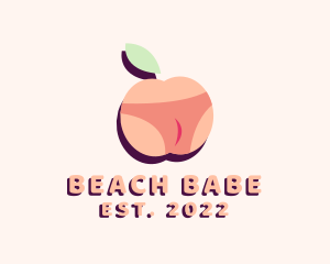 Peach Bikini Fruit logo design