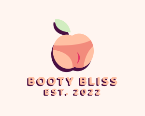 Butt - Peach Bikini Fruit logo design