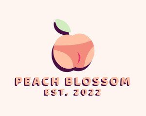 Peach Bikini Fruit logo design