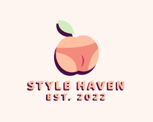 Butt - Peach Bikini Fruit logo design