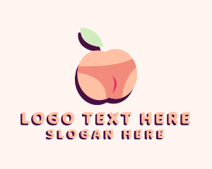 Peach Bikini Fruit Logo
