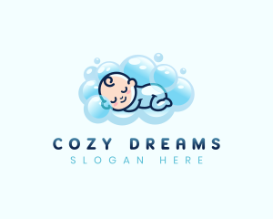 Baby Sleeping Bubble logo design