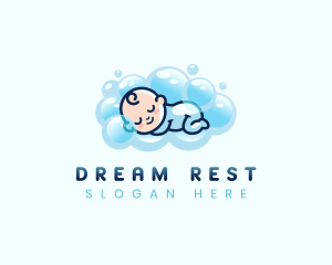 Baby Sleeping Bubble logo design