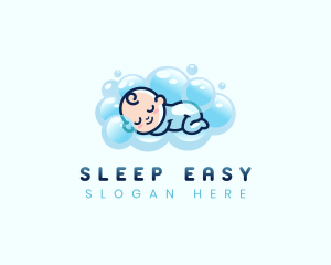 Baby Sleeping Bubble logo design