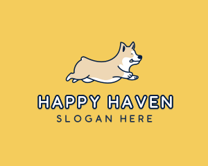 Happy Running Dog logo design