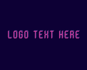 Glitch - Neon Pixel Gaming logo design