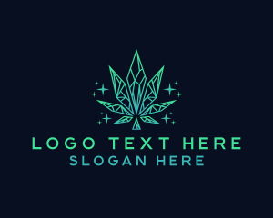 Hemp - Crystal Weed Cannabis logo design