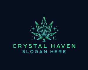 Crystal Weed Cannabis logo design