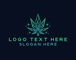 Organic - Crystal Weed Cannabis logo design