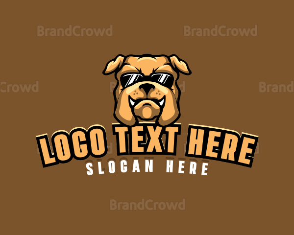 Glasses Bulldog Animal Logo