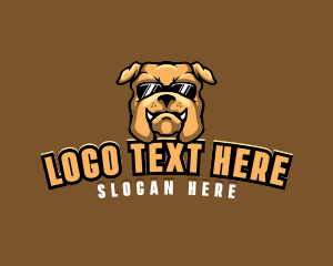 Cartoon - Glasses Bulldog Animal logo design