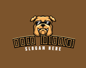 Gamer - Glasses Bulldog Animal logo design