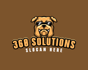 Glasses Bulldog Animal logo design