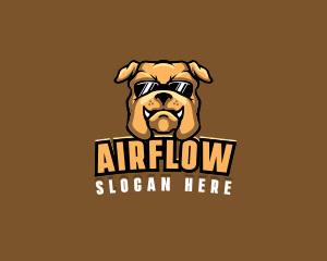 Glasses Bulldog Animal logo design