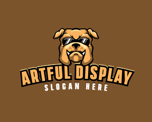 Glasses Bulldog Animal logo design