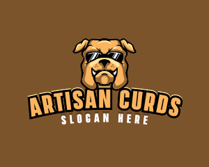 Glasses Bulldog Animal logo design