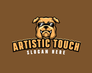 Glasses Bulldog Animal logo design