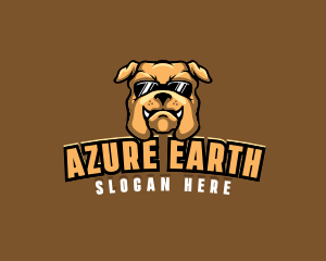 Glasses Bulldog Animal logo design