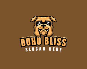 Glasses Bulldog Animal logo design