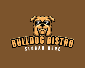 Glasses Bulldog Animal logo design