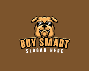 Glasses Bulldog Animal logo design