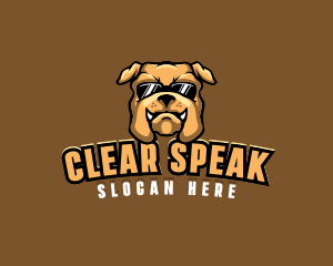 Glasses Bulldog Animal logo design