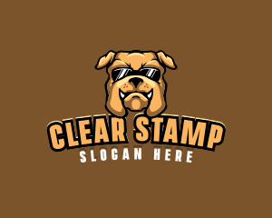 Glasses Bulldog Animal logo design