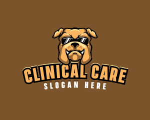 Glasses Bulldog Animal logo design