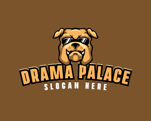 Glasses Bulldog Animal logo design