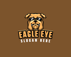 Glasses Bulldog Animal logo design