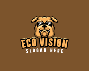 Glasses Bulldog Animal logo design