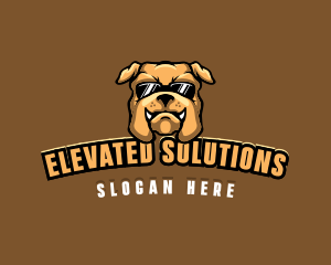 Glasses Bulldog Animal logo design