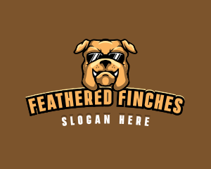 Glasses Bulldog Animal logo design