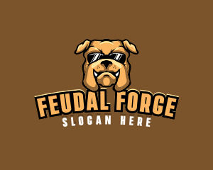 Glasses Bulldog Animal logo design