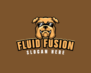 Glasses Bulldog Animal logo design