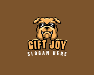 Glasses Bulldog Animal logo design