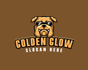 Glasses Bulldog Animal logo design