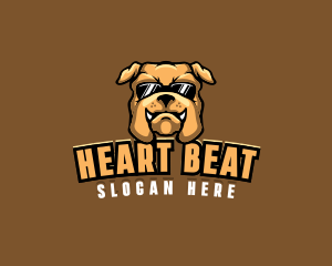 Glasses Bulldog Animal logo design